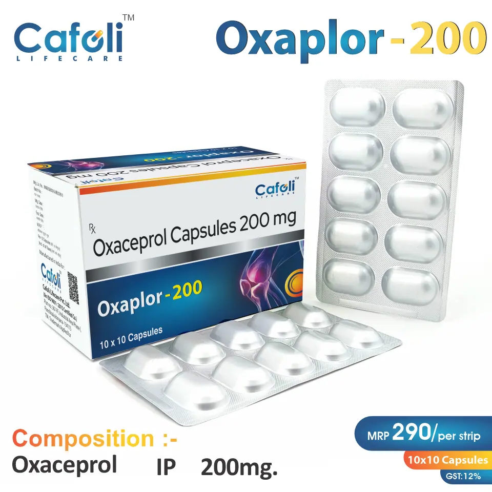 Oxaceprol (200mg) Capsule at the best price in PCD Pharma Franchise for Anti-inflammatory, Pain Relief and Joint Health.